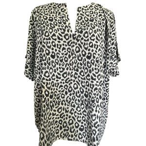 Emerson Fry Curation One size NWT caftan Style Shirt cheetah gray white animal